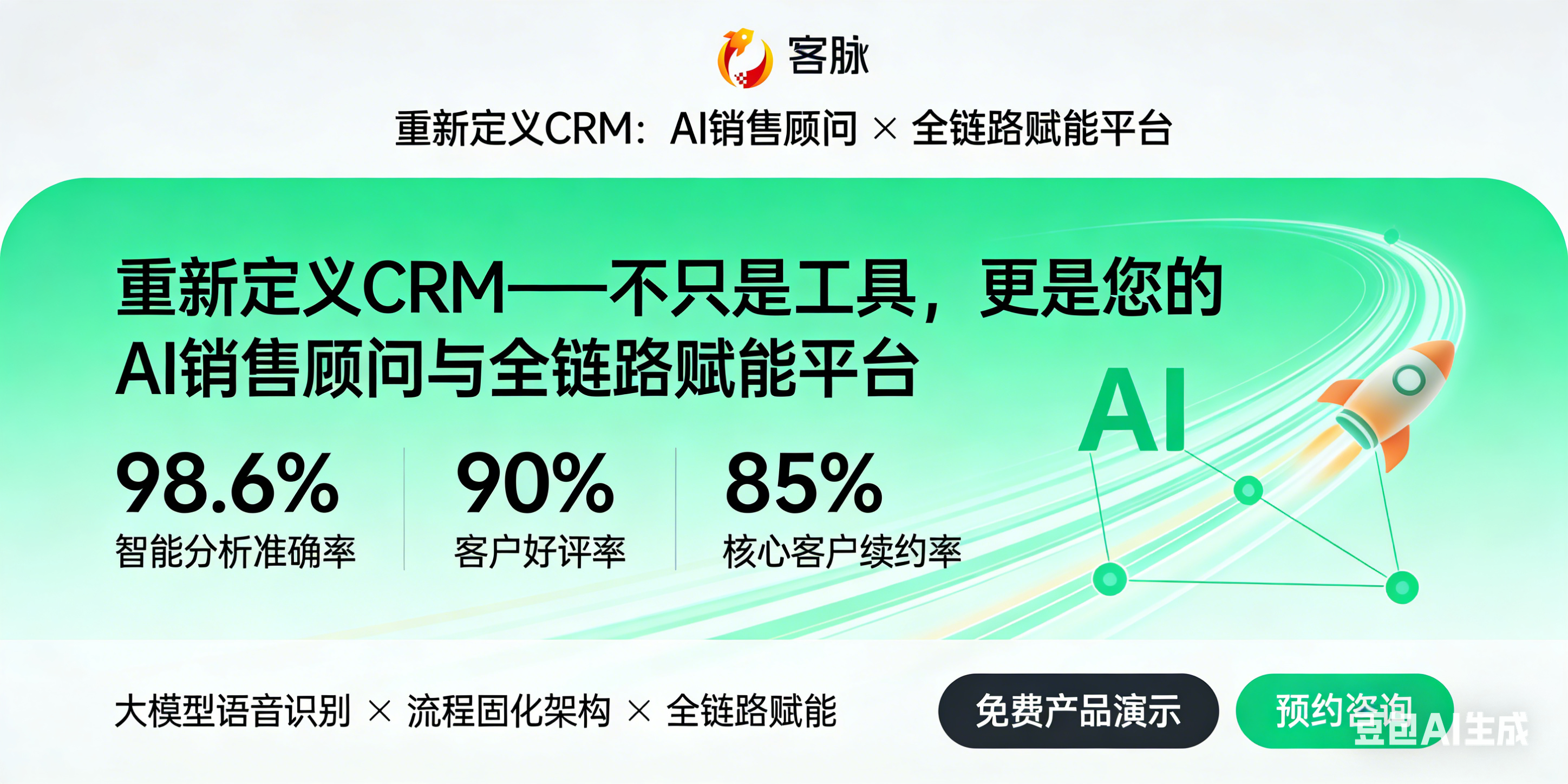 重新定义CRM——不只是工具，更是您的AI销售顾问与全链路赋能平台